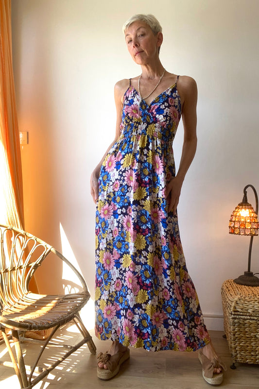Délicieuse Robe dos nu bohème maxi florale