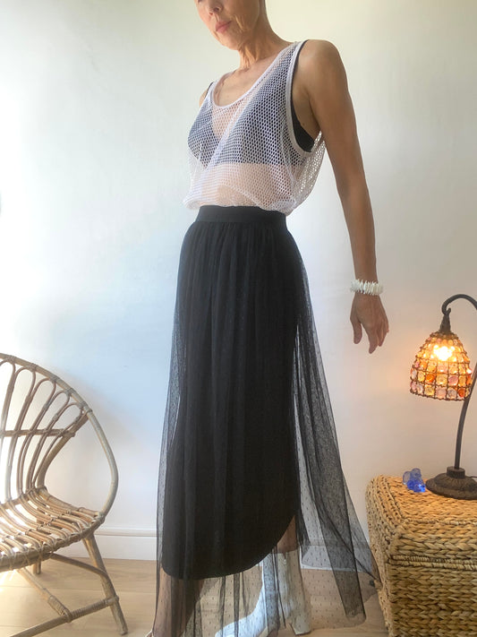 Maxi jupe en tulle plumetis