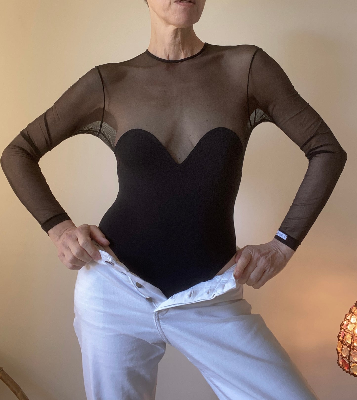 90s marque française de lingerie de luxe "Anti-flirt" Body made in France