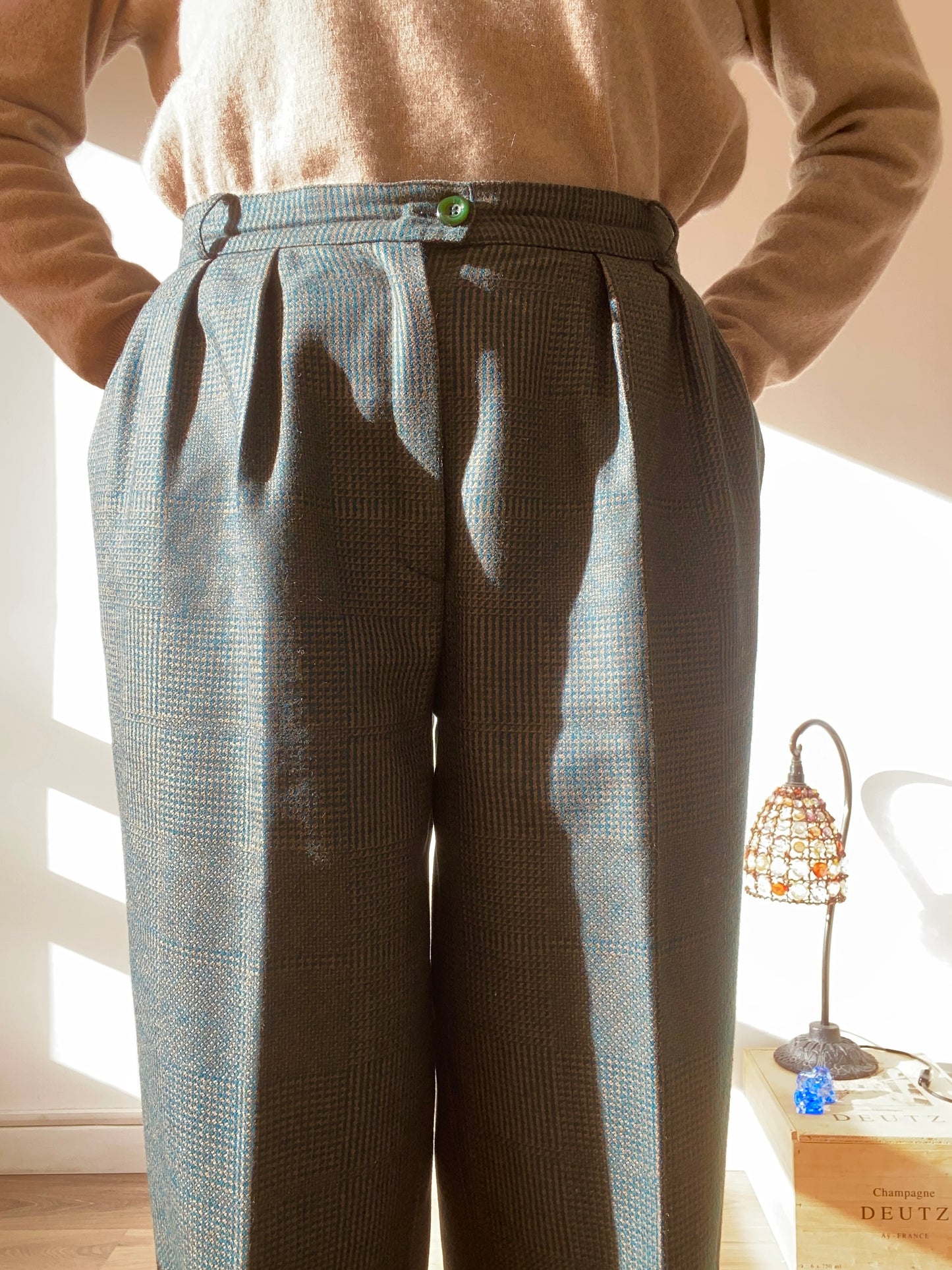 80s Ted Lapidus  Pure New wool Houndstooth Pants