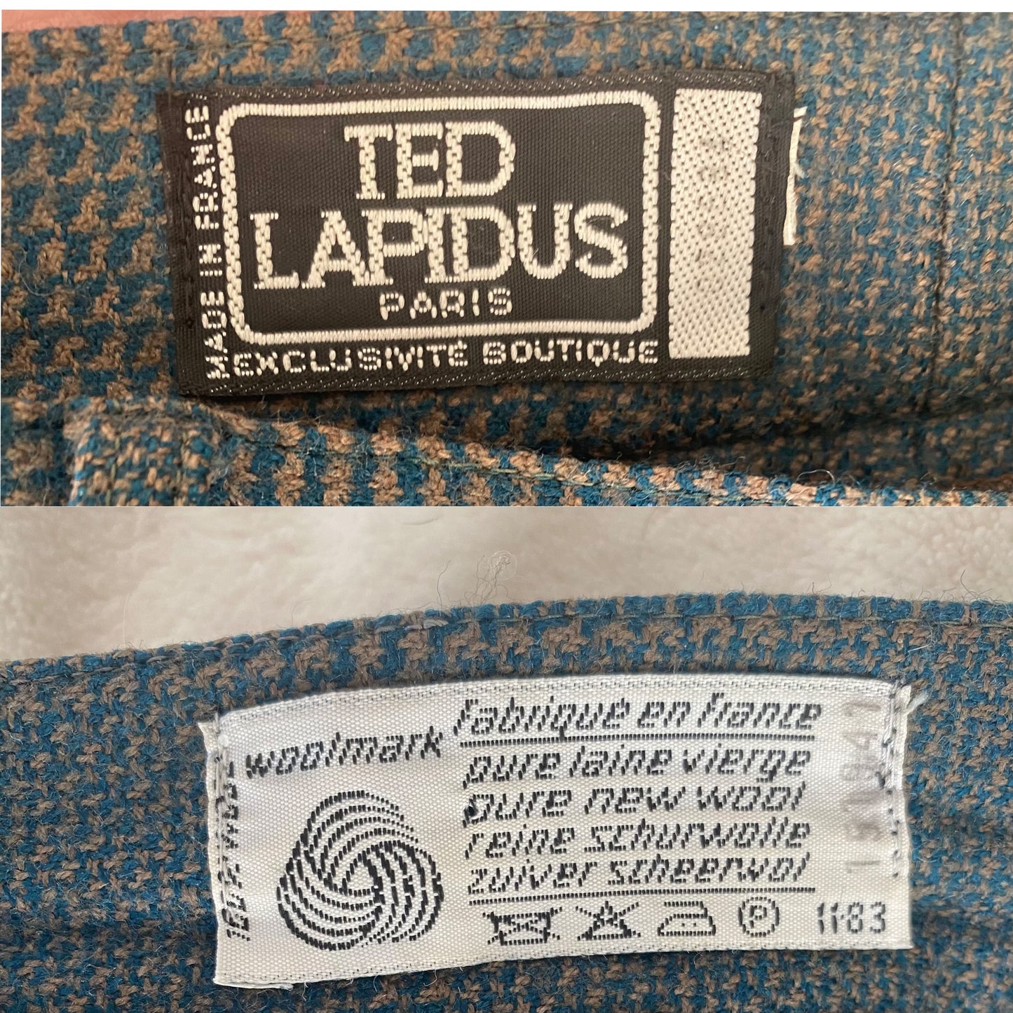 80s Ted Lapidus  Pure New wool Houndstooth Pants