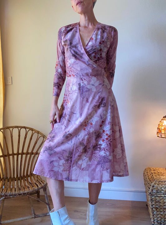70s Made in France Sublime Dress with transparent wrap top