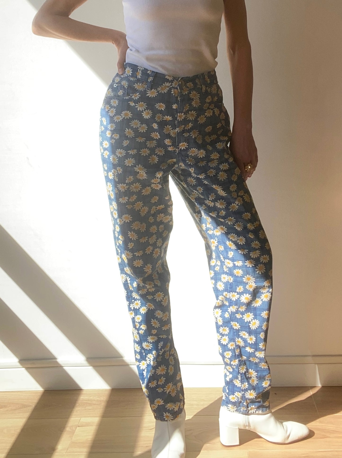 90s Rica Lewis Pants Mom jean Daisies Garden print