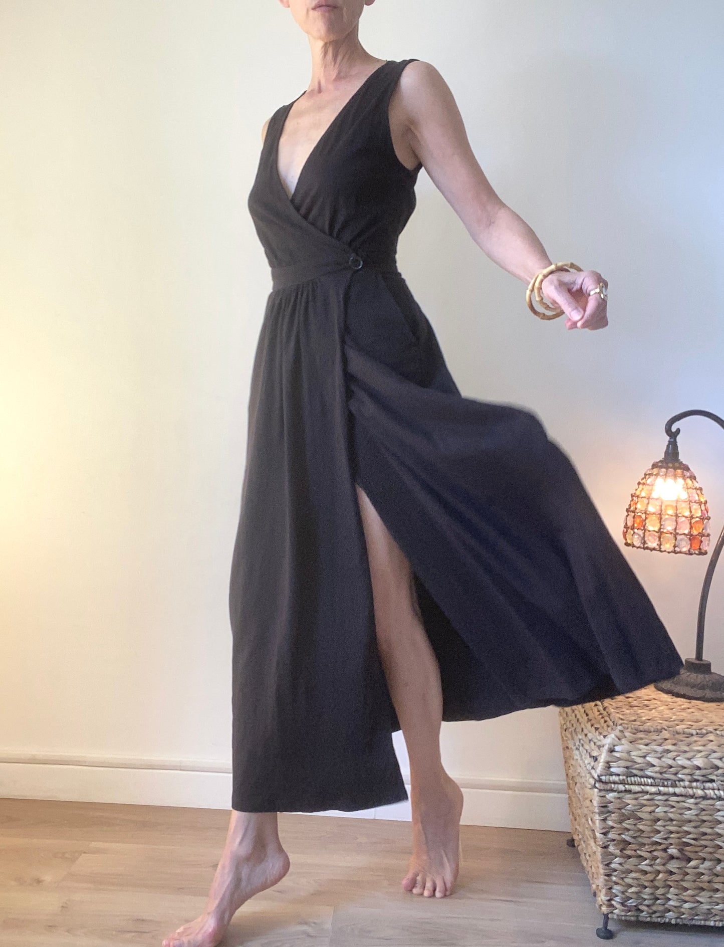 90s Super chic Robe-portefeuille maxi