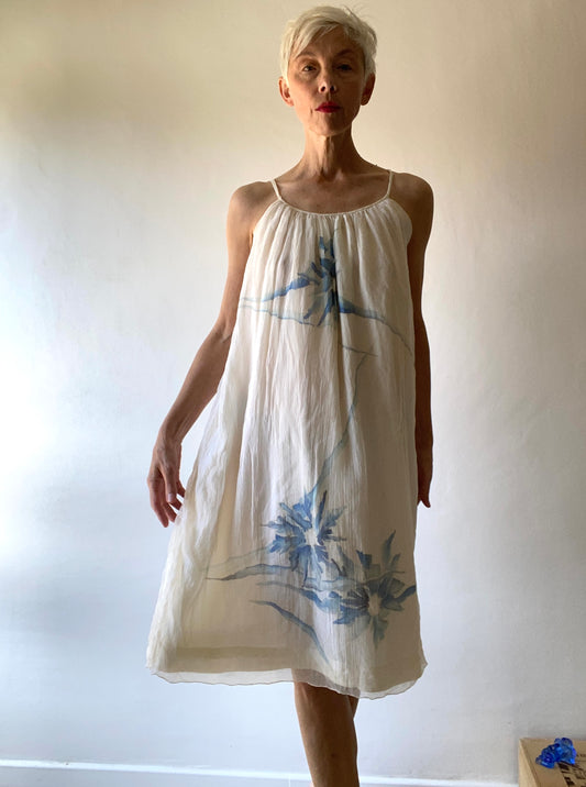 90s Chiffon magical Silk Hand made and Painted