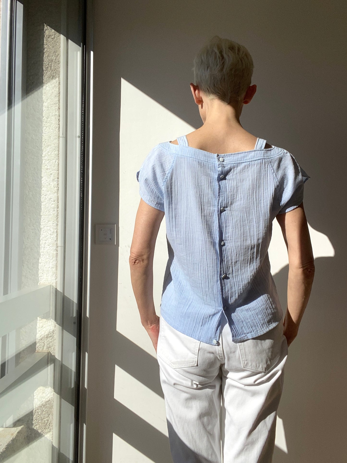 70s Courrèges Blue Sky Buttoned back