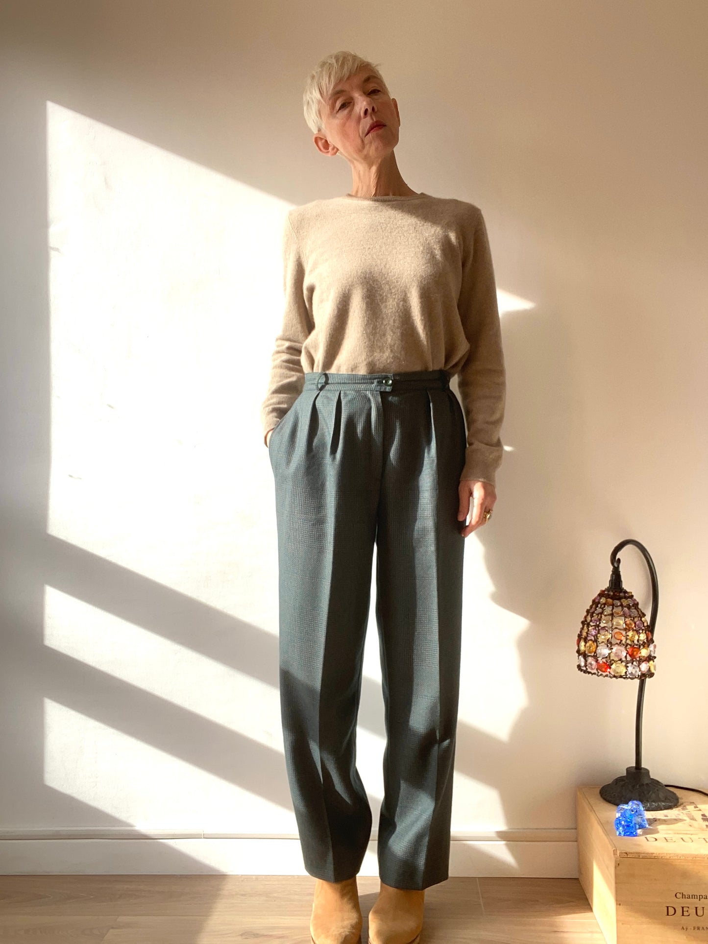 80s Ted Lapidus  Pure New wool Houndstooth Pants