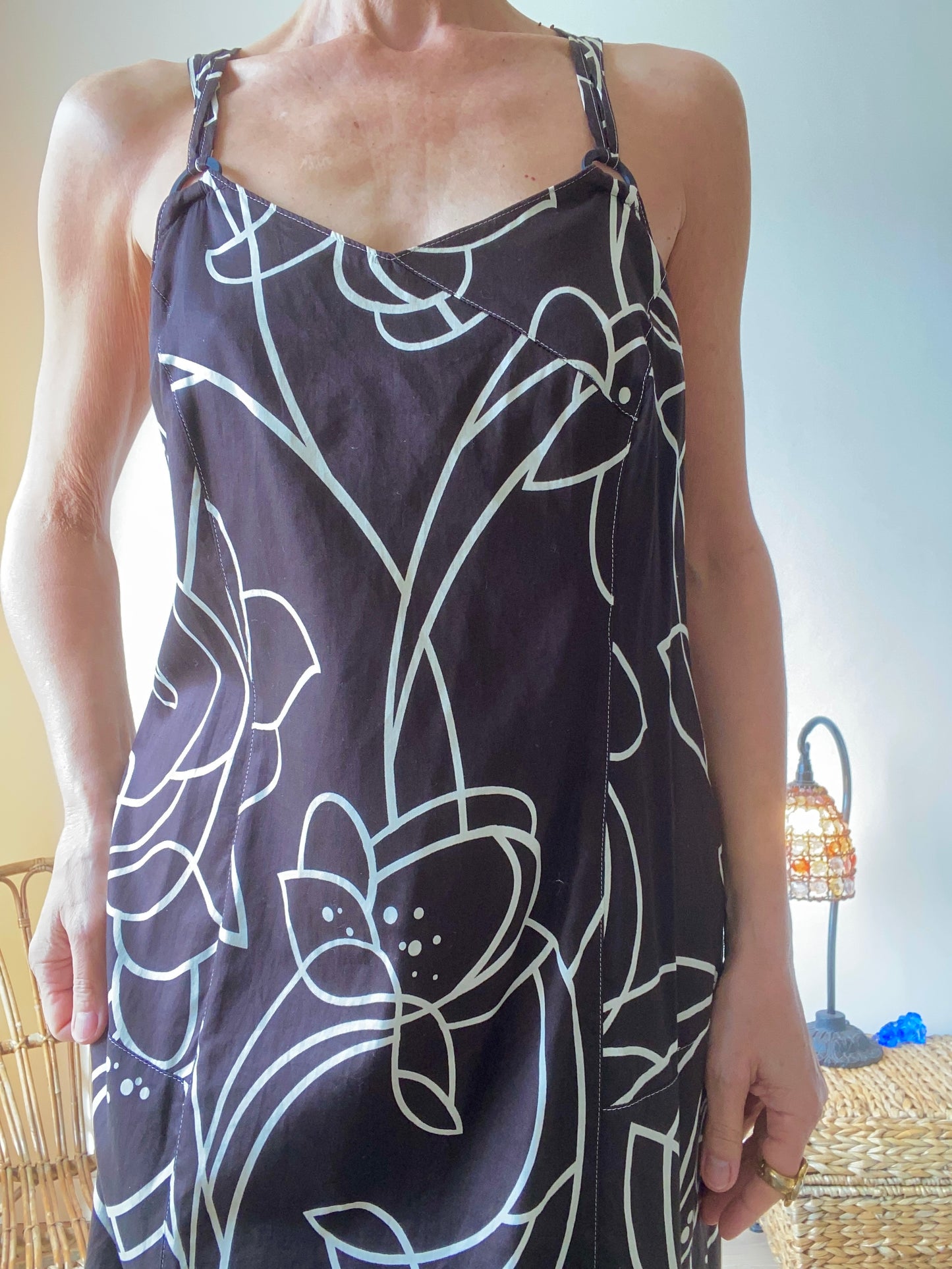 90 élégante robe en coton dos nu made in France