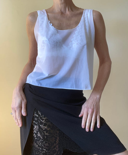 Joli Top en nylon blanc transparent