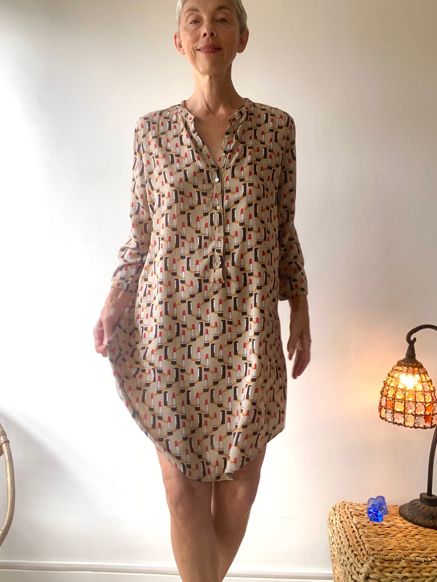 Rouge à lèvres print Mini Robe
