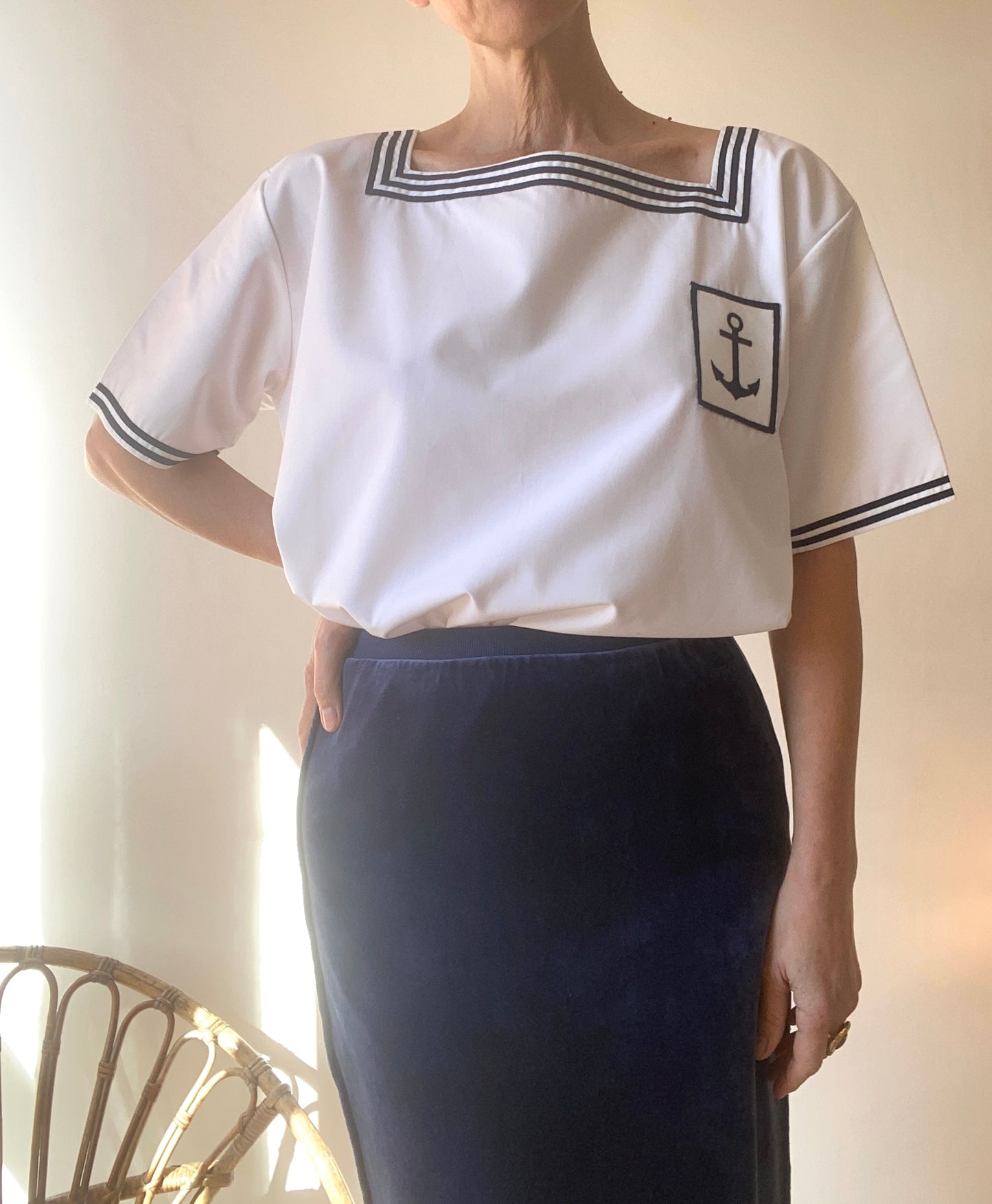 Vintage Genuine white crew shirt of the French Navy