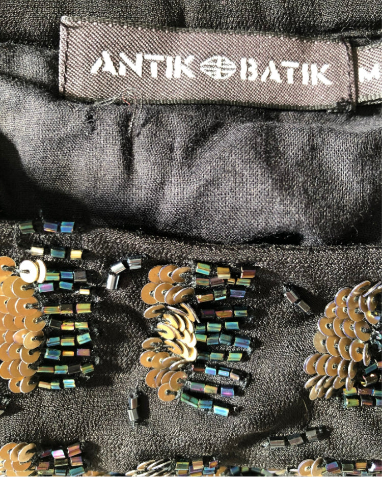 90s "Antik Batik" magical Sequins embroidered Mini Skirt