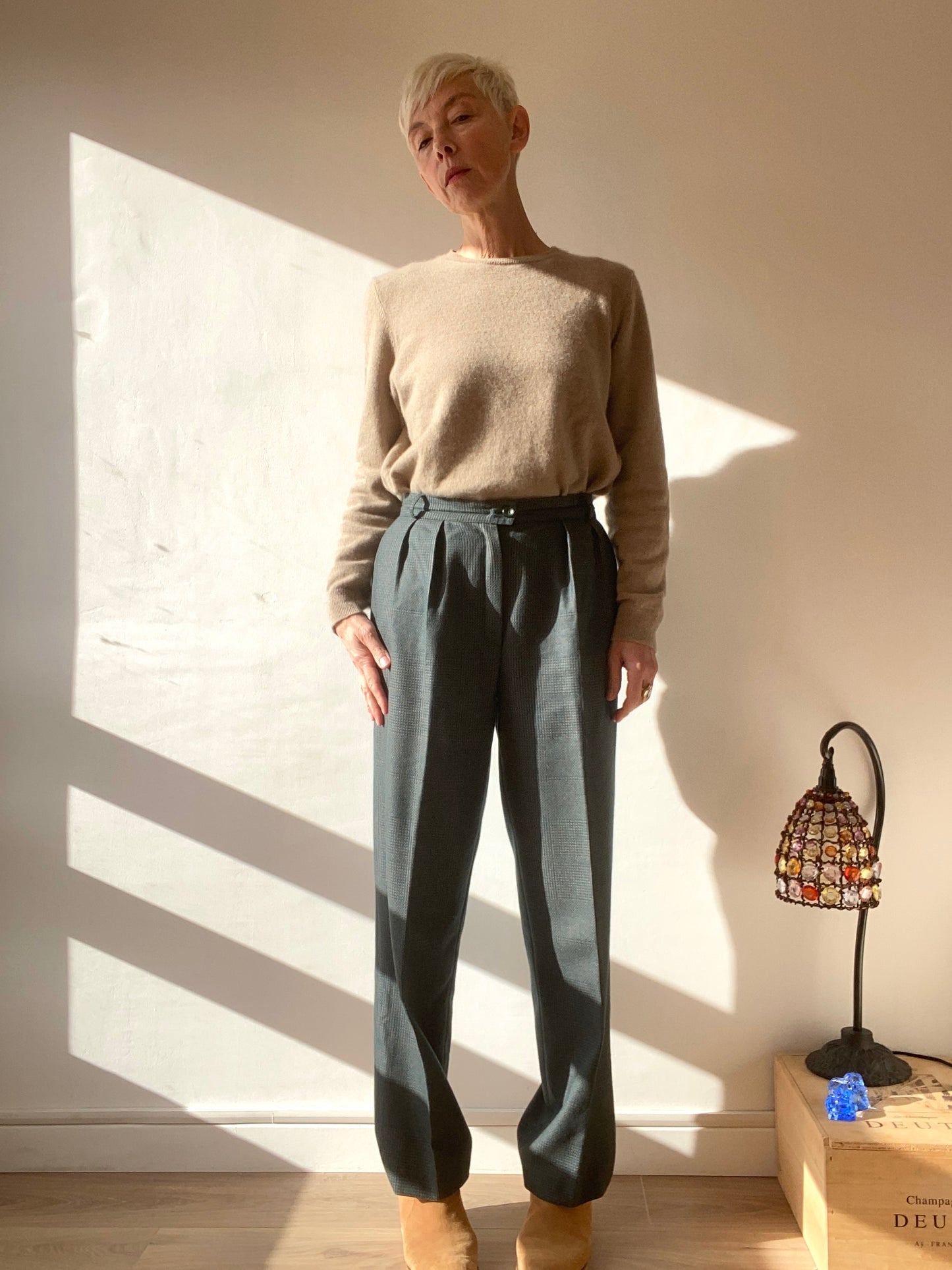 80s Ted Lapidus  Pure New wool Houndstooth Pants