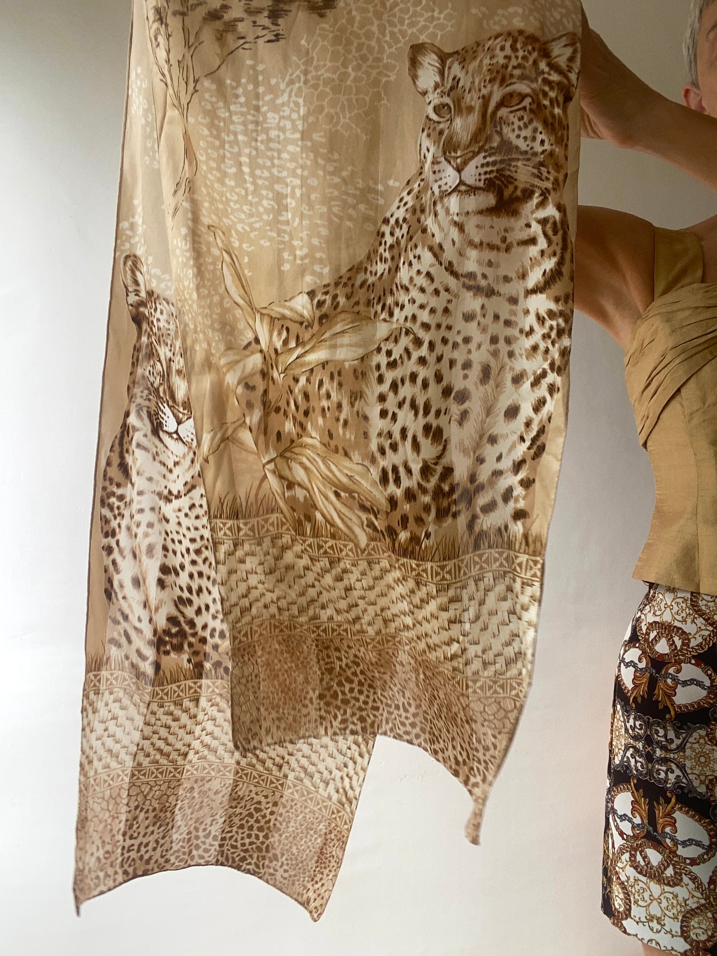 Foulard écharpe en mousseline Imprimé léopard