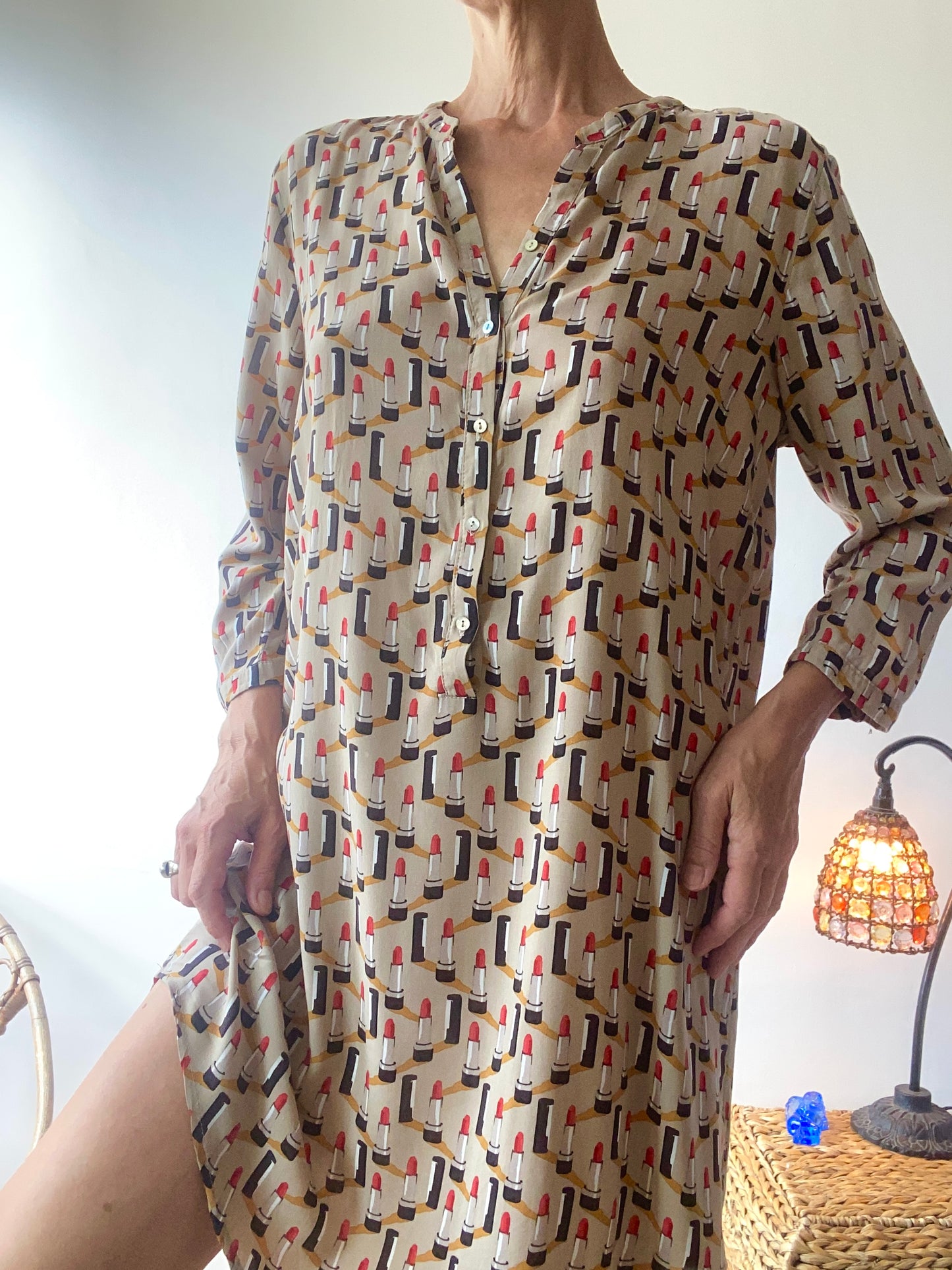 Rouge à lèvres print Mini Robe
