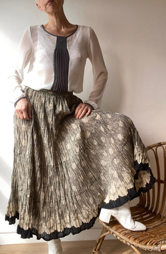 90s Nice Boho cotton maxi Skirt