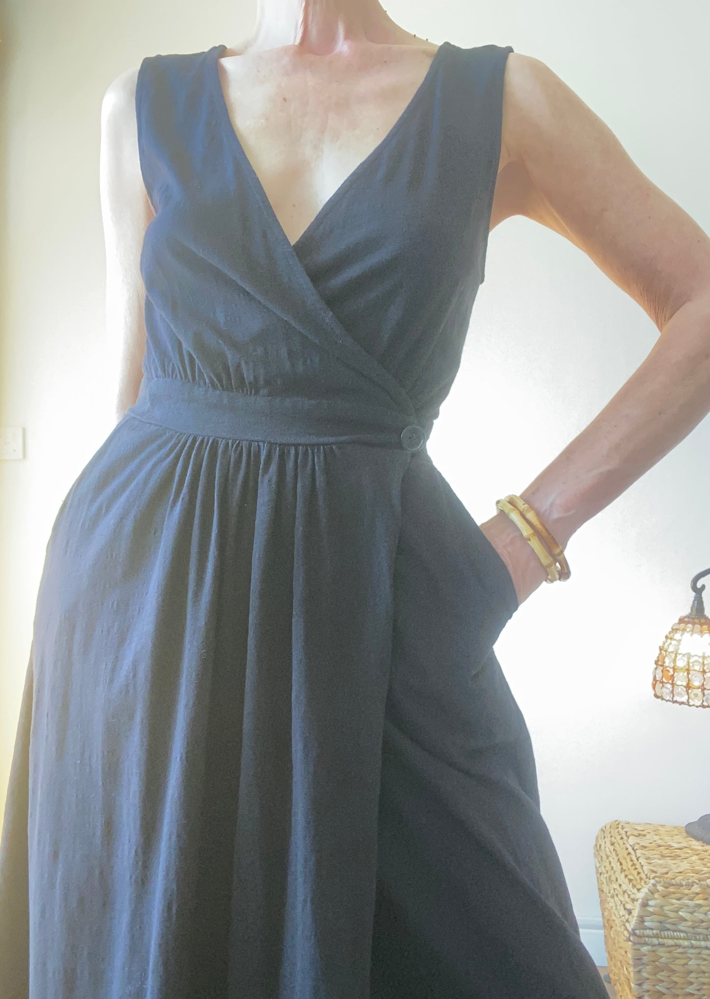 90s Super chic Robe-portefeuille maxi